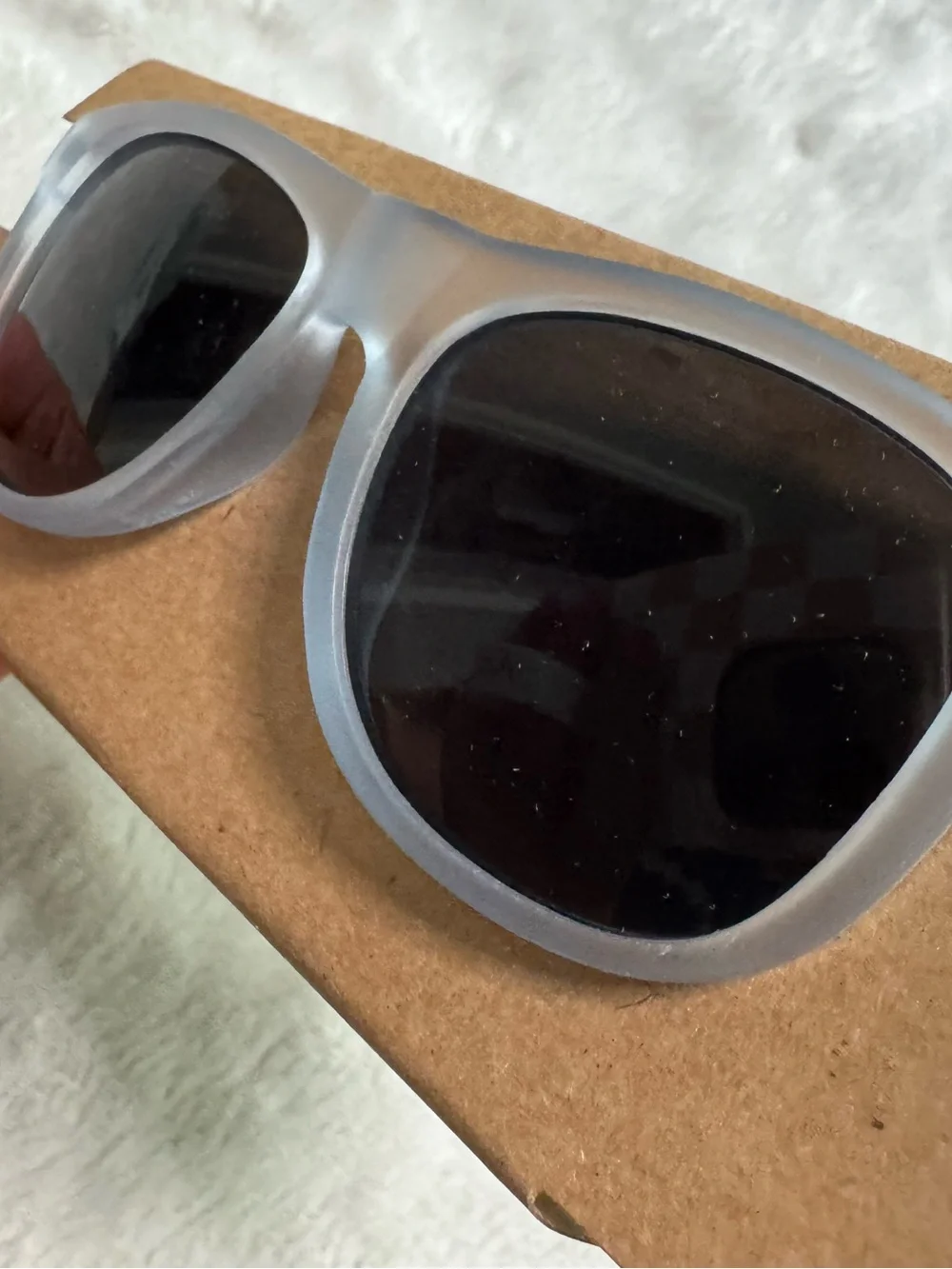 NWT- Mud Pie clear Blue Frame Baby/Toddler Sunglasses with Bright Green Strap